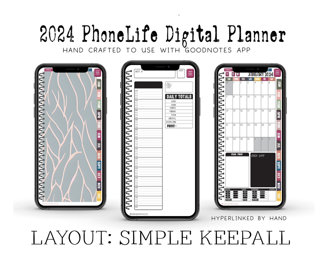 PhoneLife Simple Keepall Digital Planner | BOHO FLORAL 6