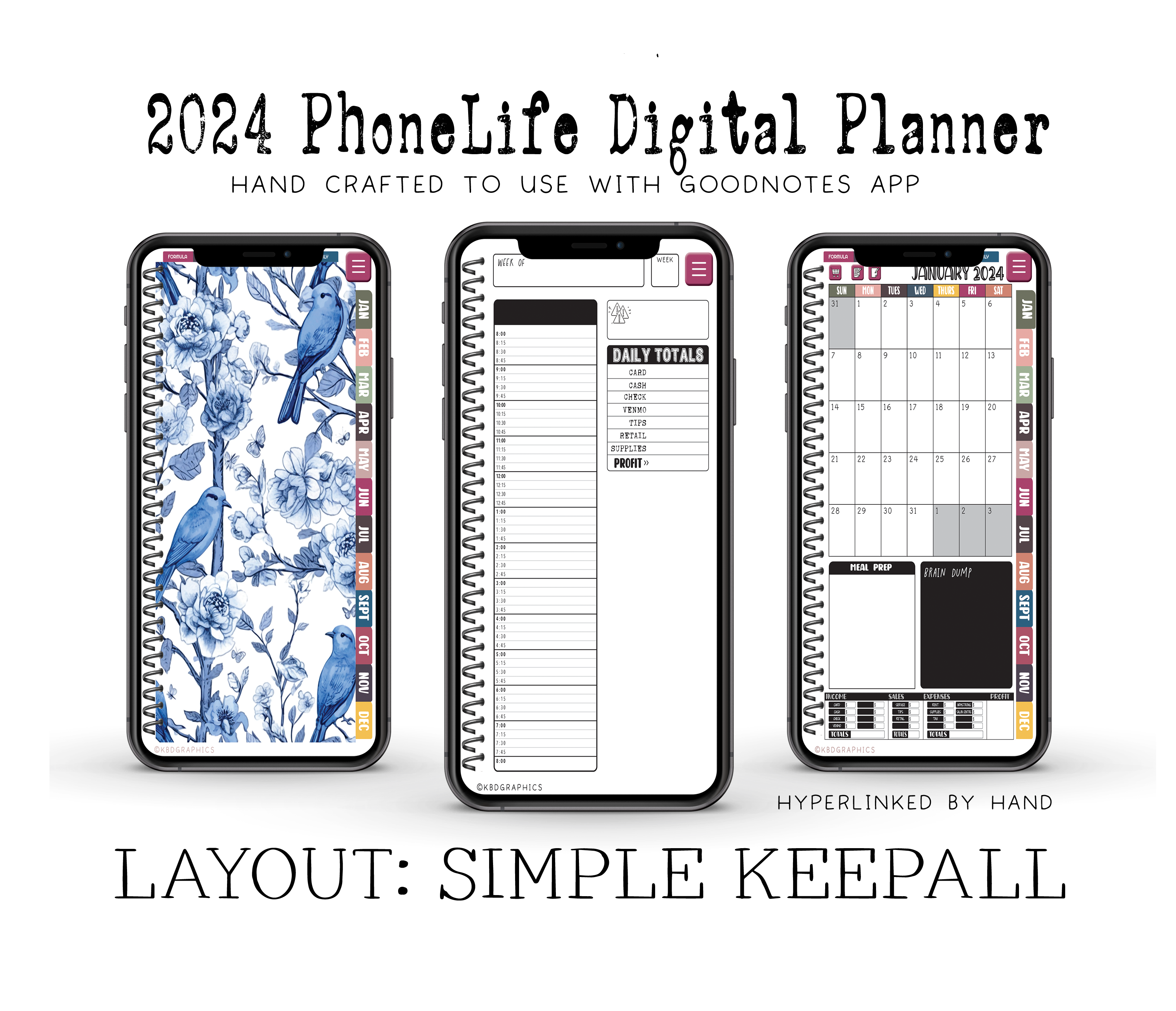 PhoneLife Simple Keepall Digital Planner | BOHO FLORAL 7