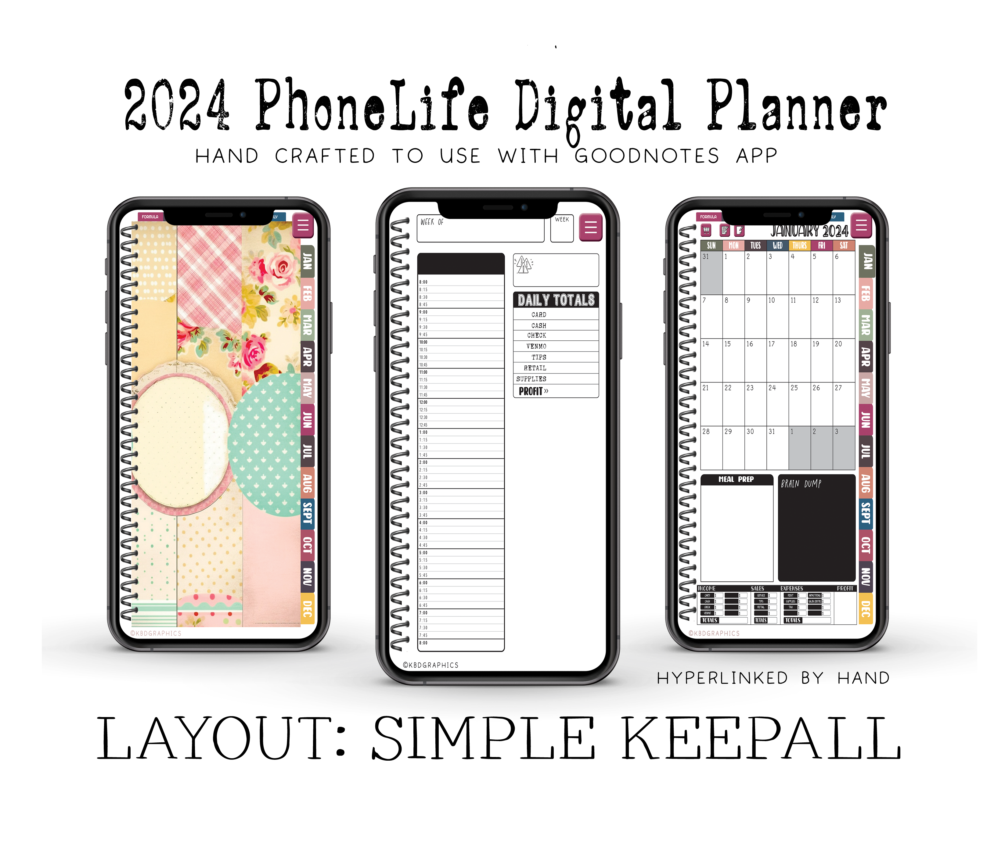 PhoneLife Simple Keepall Digital Planner | BOHO FLORAL 9