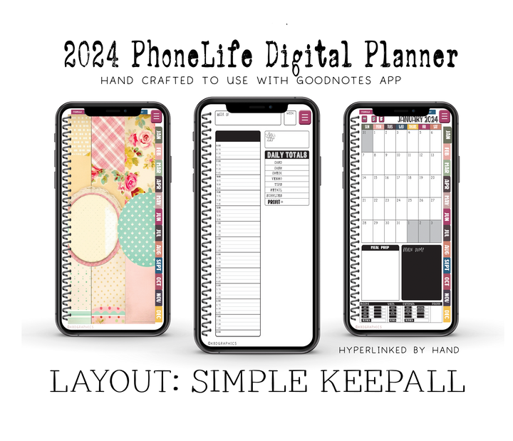 PhoneLife Simple Keepall Digital Planner | BOHO FLORAL 9