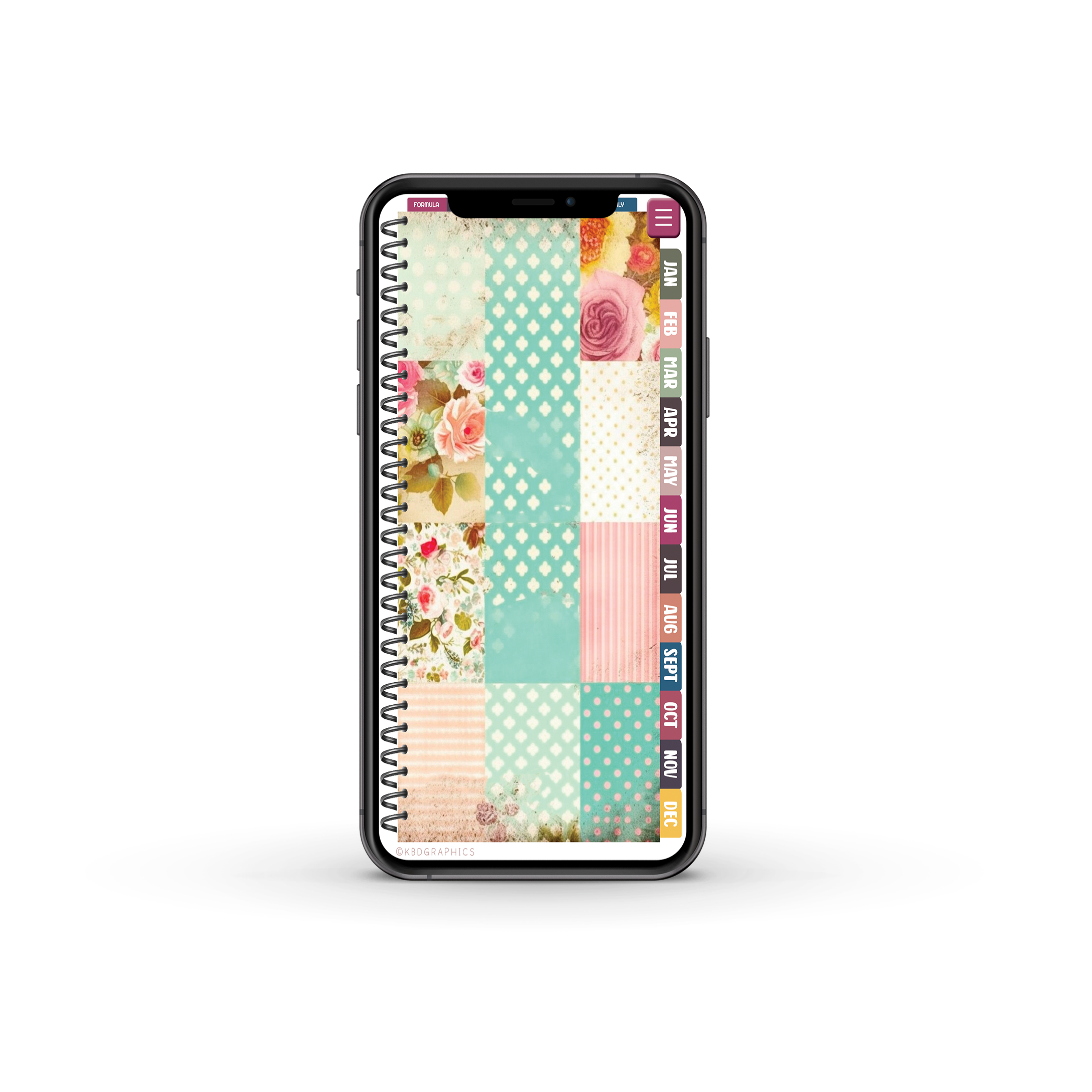 PhoneLife Simple Keepall Digital Planner | BOHO FLORAL 10