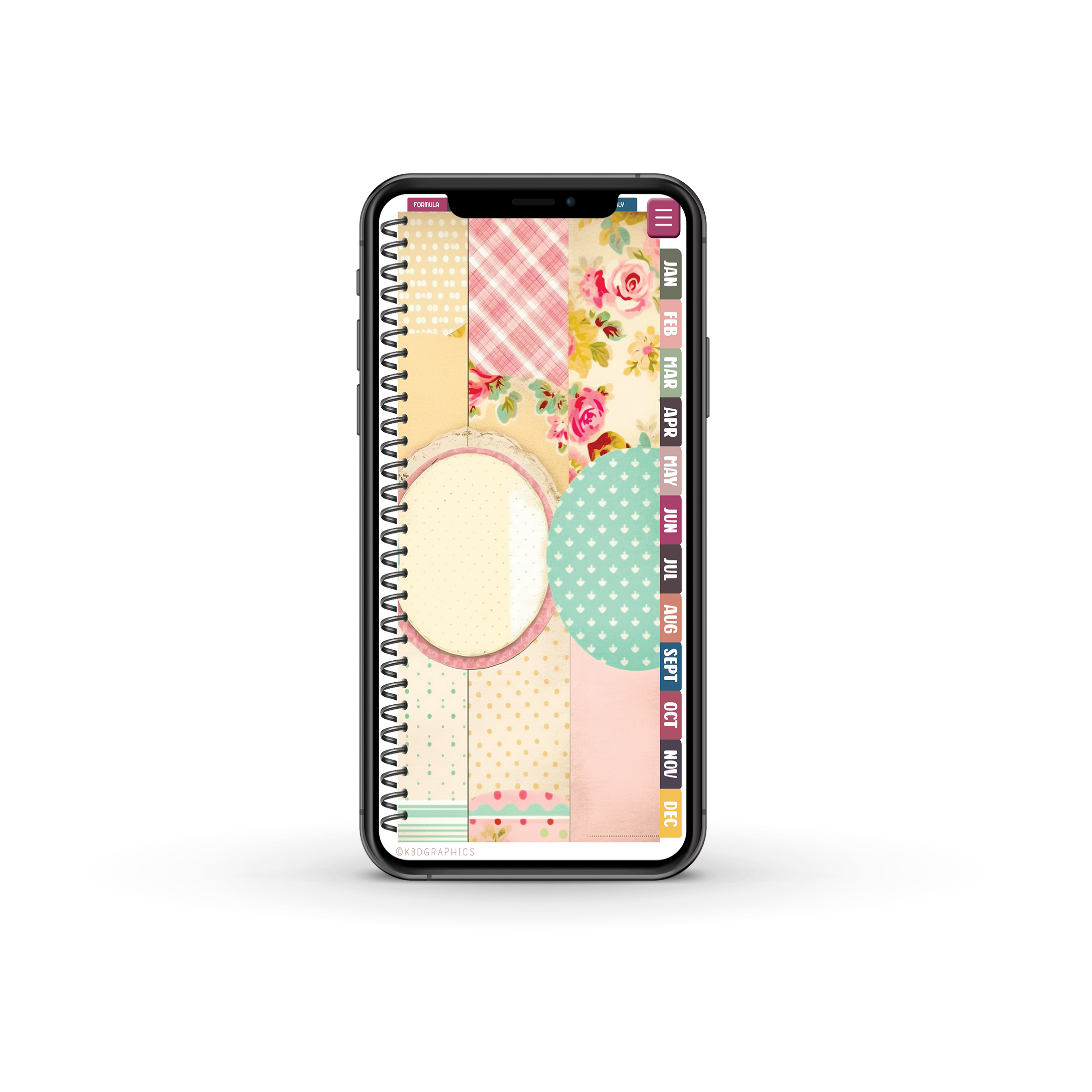 PhoneLife Simple Keepall Digital Planner | BOHO FLORAL 9