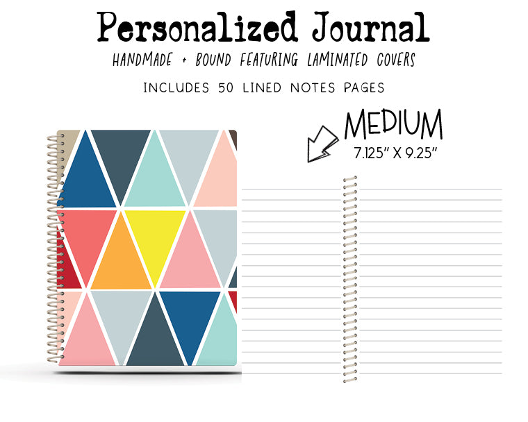 College Ruled Journal - BRIGHT TRIANGLES