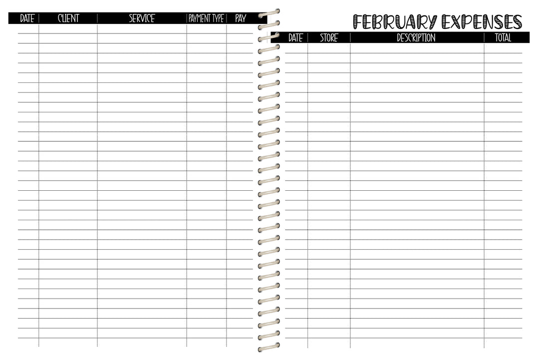 Hair Stylist Budget Planner  - CHOOSE A KBD BACKGROUND