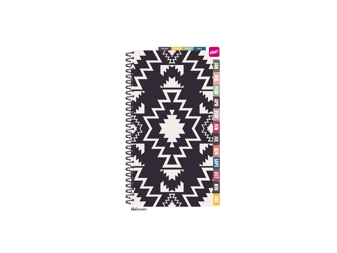 2025 PhoneLife Simple Calendar Digital Planner | JAN 2025 TO DEC 2025 | BW AZTEC