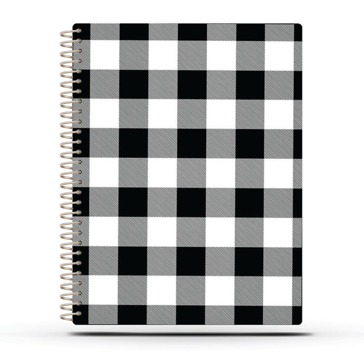 College Ruled Journal - BW BUFFALO PLAID