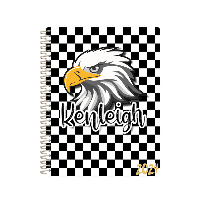 2024 First Semester Student Planner - BW PATTERN WODEN EAGLES