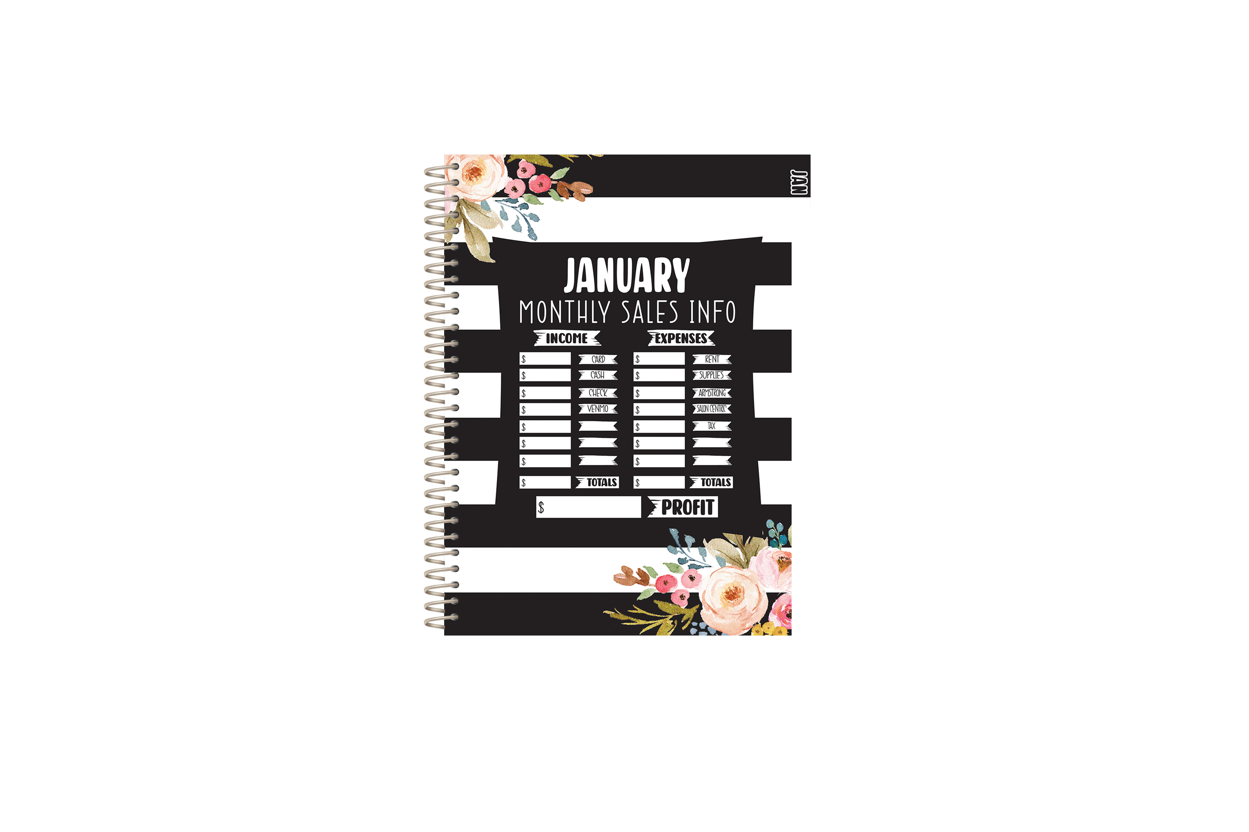 The Chelsea Appointment Book - BW STRIPED FLORAL