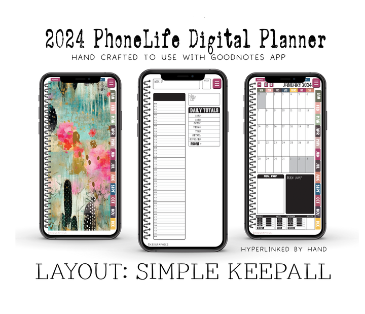2024 PhoneLife Simple Keepall Digital Planner | CACTUS 2