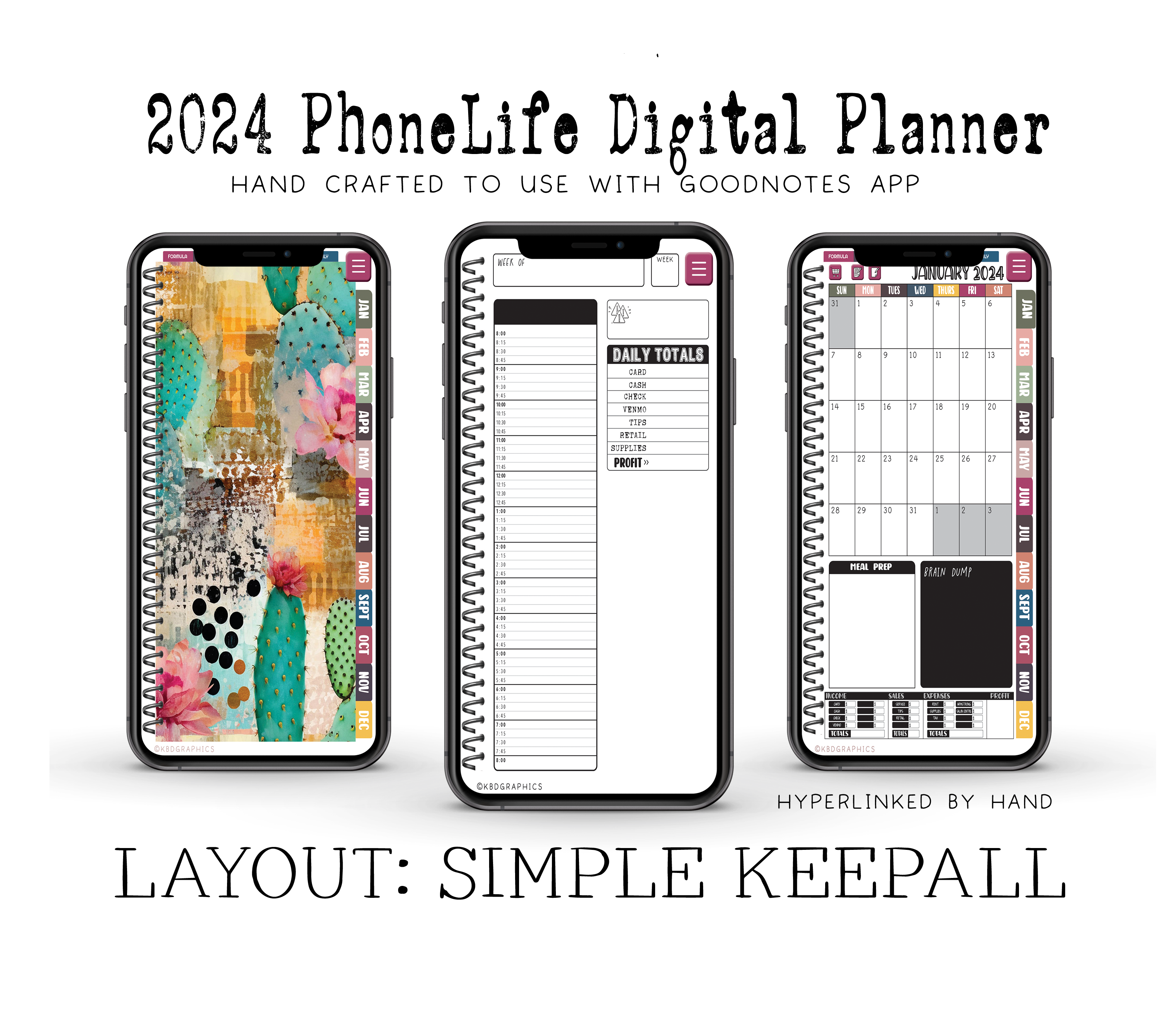 2024 PhoneLife Simple Keepall Digital Planner | CACTUS 4