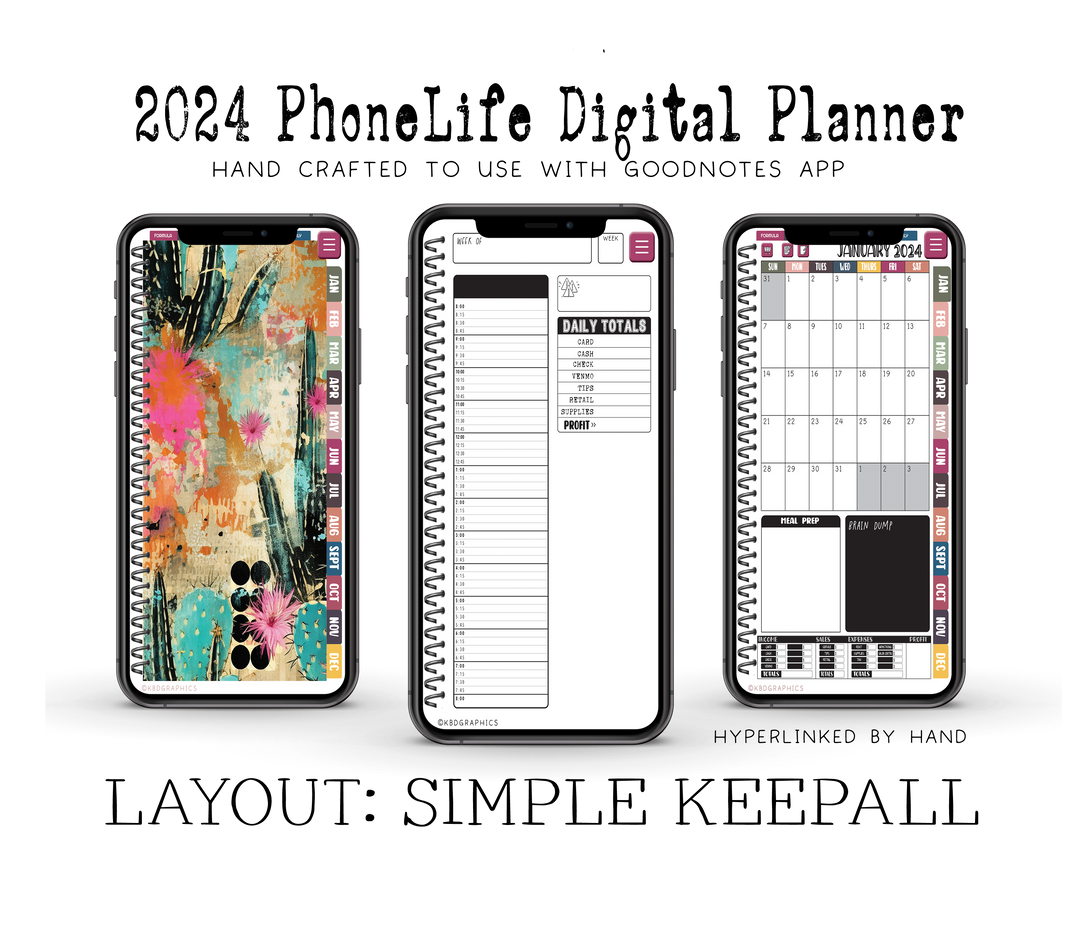 2024 PhoneLife Simple Keepall Digital Planner | CACTUS 5