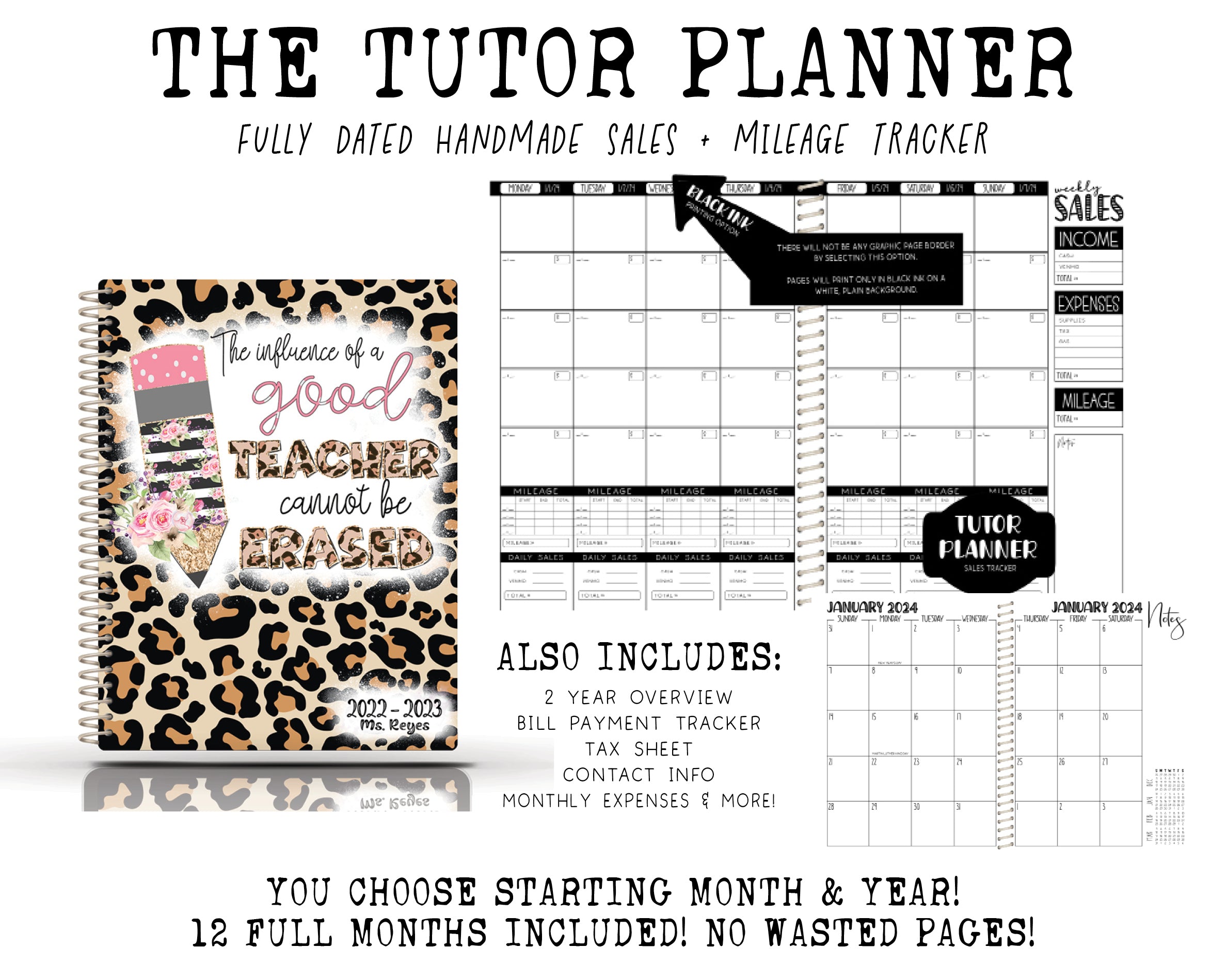 The Tutor Planner - CHEETAH PENCIL