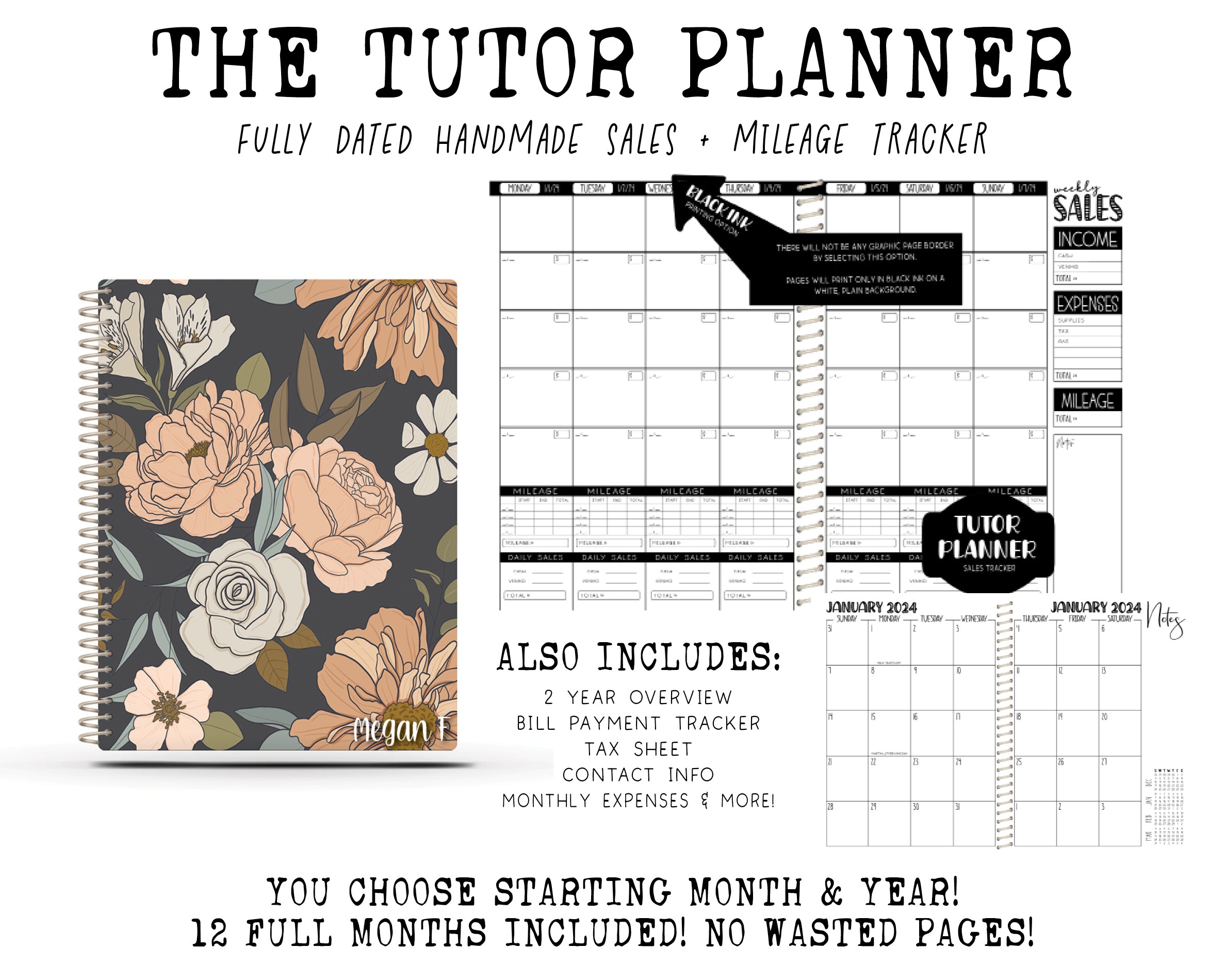 The Tutor Planner - CLAIRE FLORAL