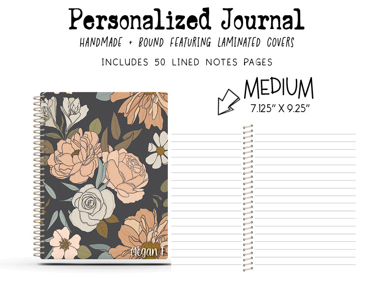 College Ruled Journal - CLAIRE FLORAL