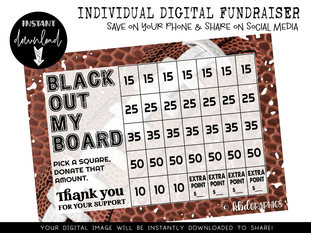 Football Digital Fundraiser - INSTANT DOWNLOAD - FOOTBALL