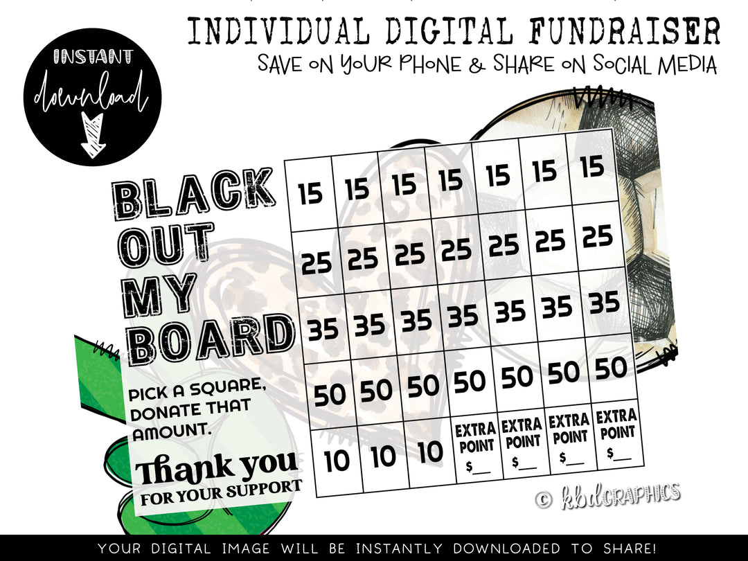 Soccer Digital Fundraiser - INSTANT DOWNLOAD - PEACE LOVE SOCCER