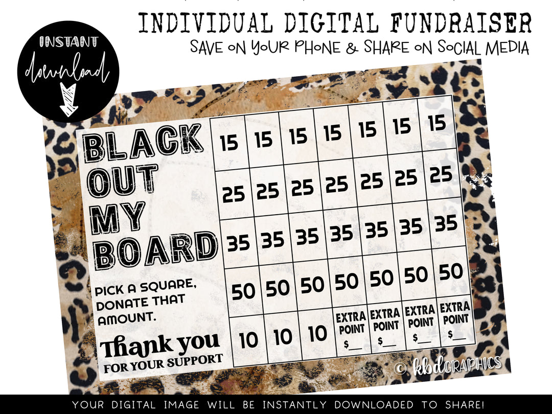 Volleyball Digital Fundraiser - INSTANT DOWNLOAD - VINTAGE LEOPARD