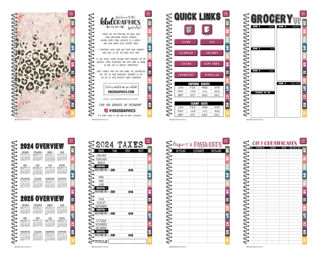 2024 PhoneLife Daily Keepall Digital Planner | DSG LIGHT PINK LEOPARD