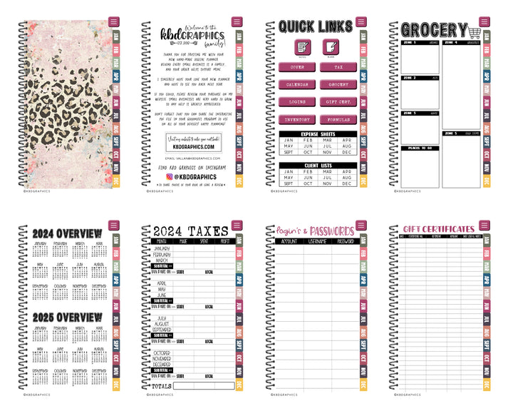 2024 PhoneLife Daily Keepall Digital Planner | DSG LIGHT PINK LEOPARD