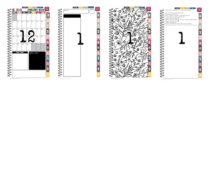 2024 PhoneLife Simple Calendar Digital Planner - FAWN PRINT