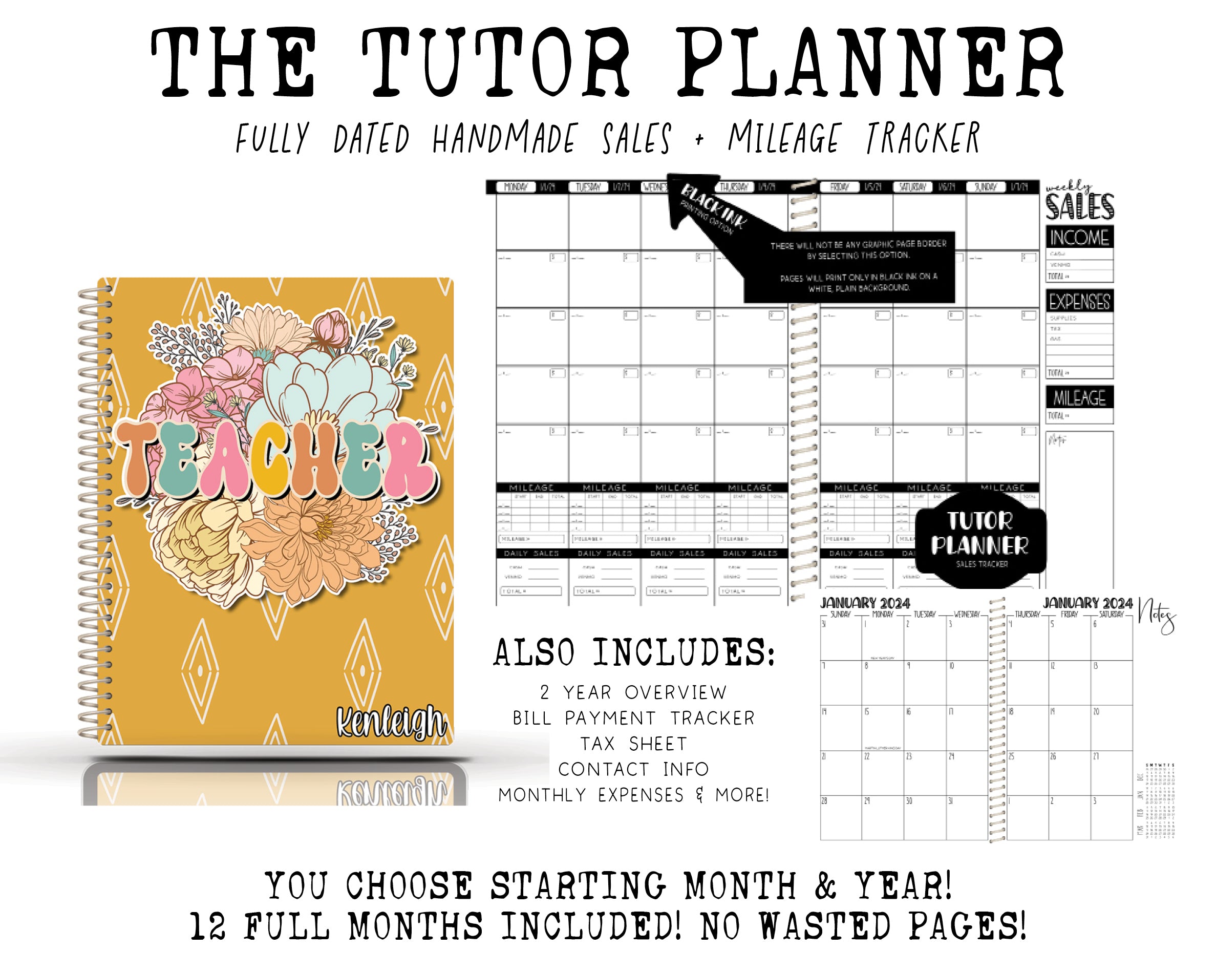 The Tutor Planner - FLORAL TEACHER