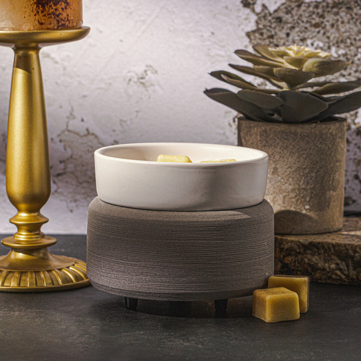Grey Texture Candle Warmer and Dish