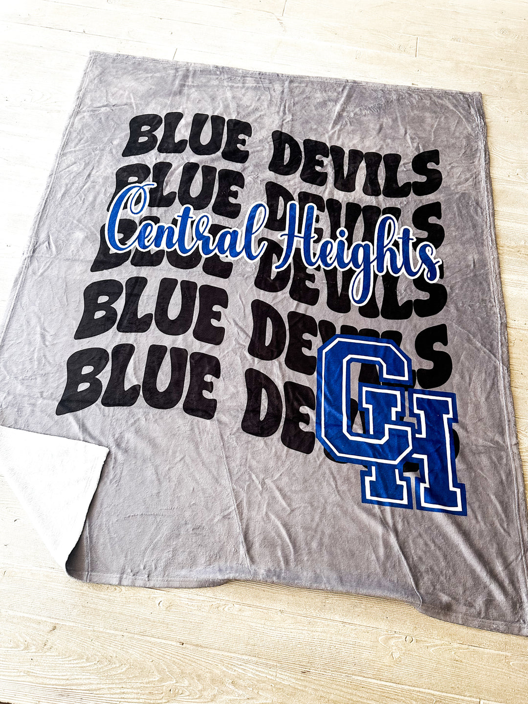 Local Pickup Blanket: GRAY CENTRAL HEIGHTS BLUE DEVILS