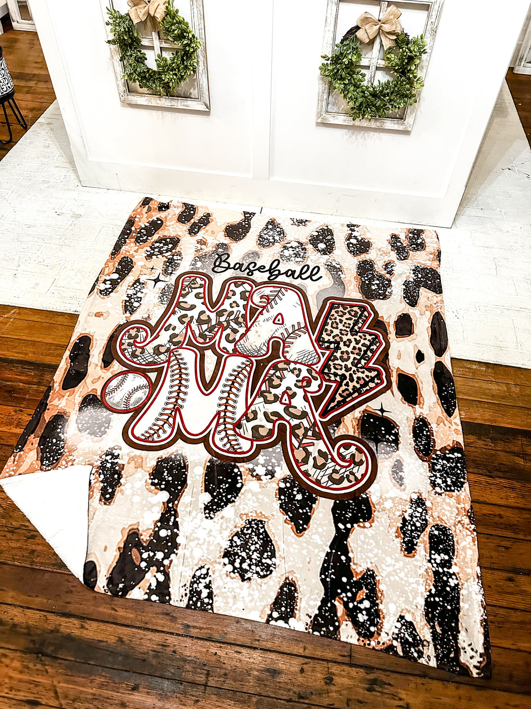 Leopard Baseball Mama Blanket