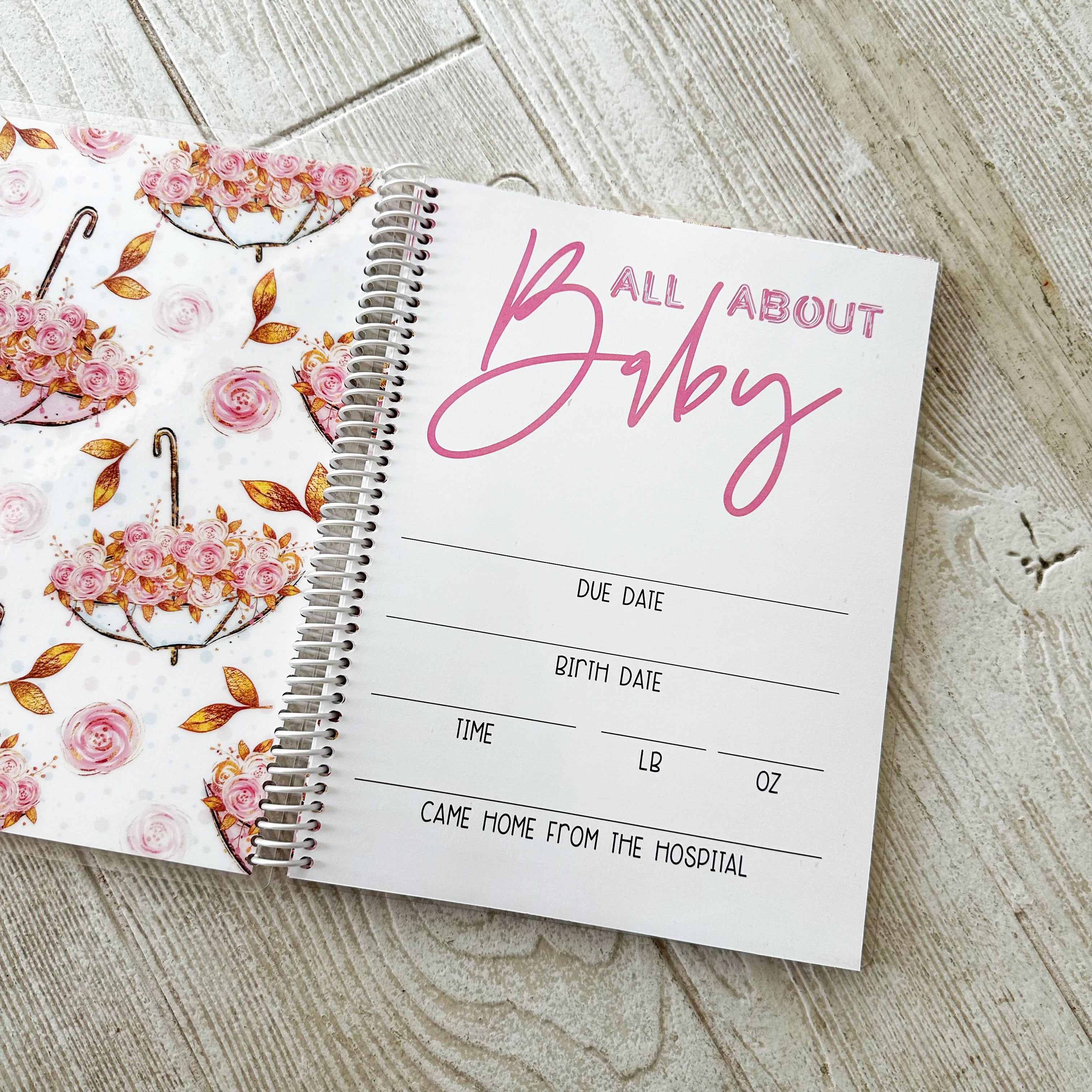 Personalized Baby Book - FLORAL UMBRELLA