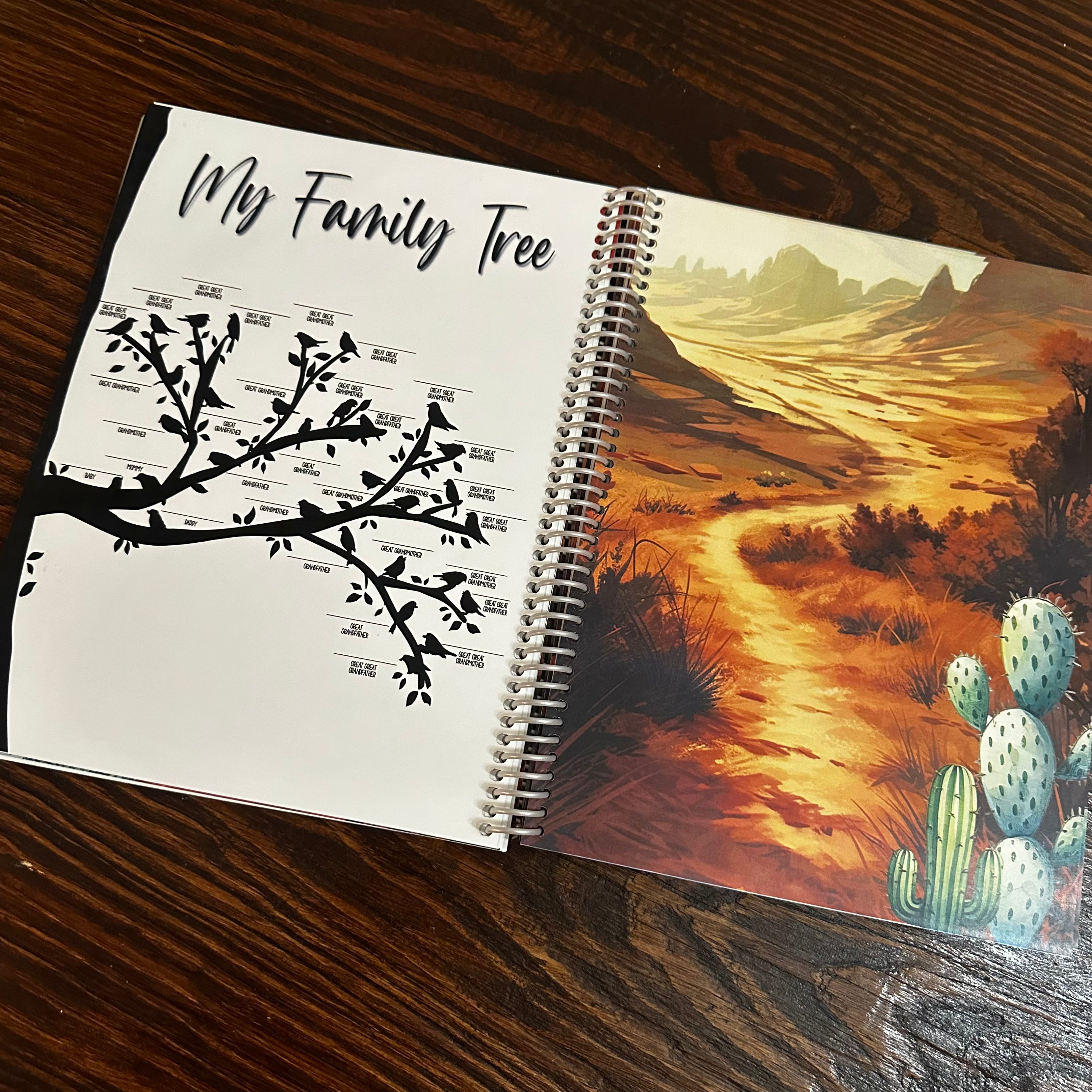 Personalized Baby Book - WESTERN SUNSET HIGHLAND COW