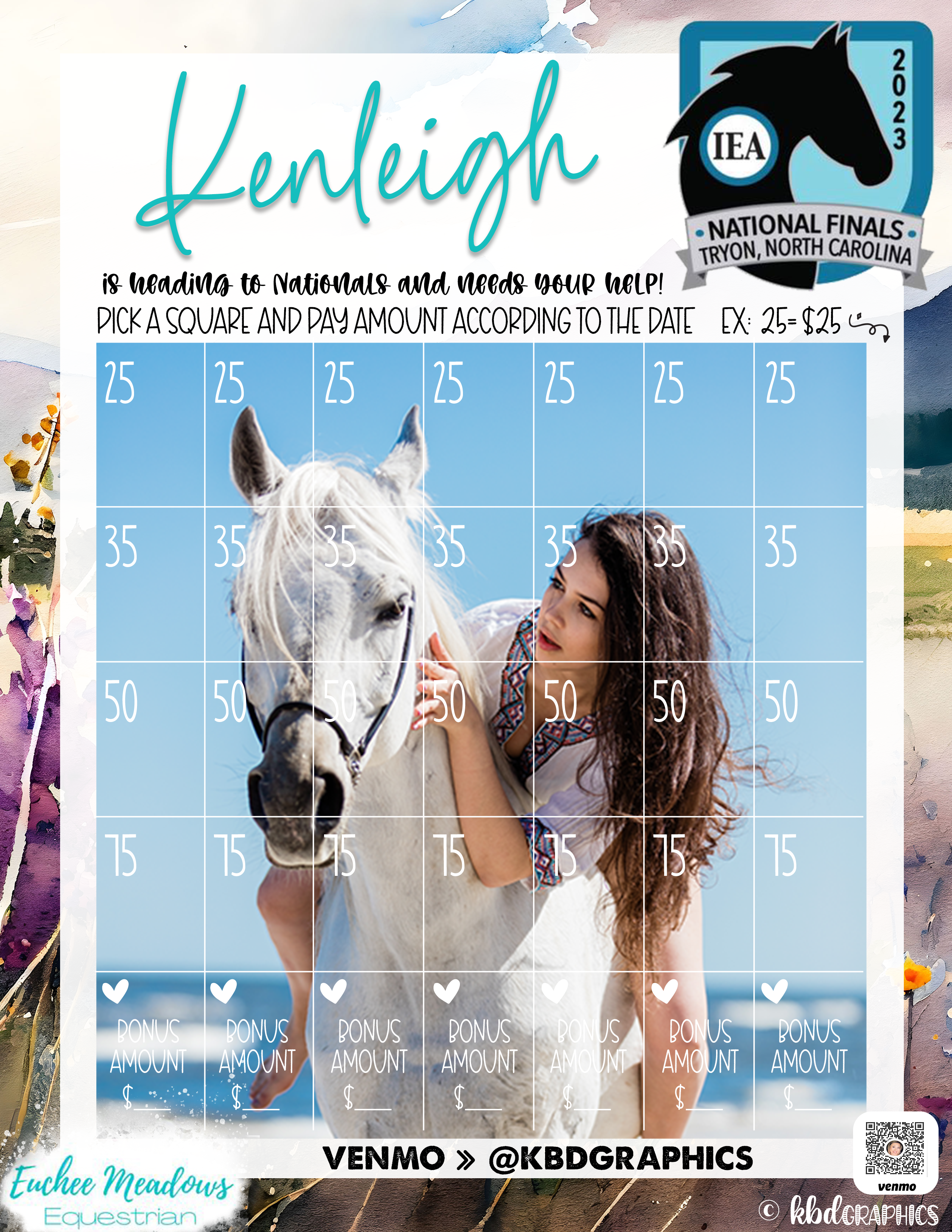 Customizable Equestrian Fundraiser Calendar - MEADOWS