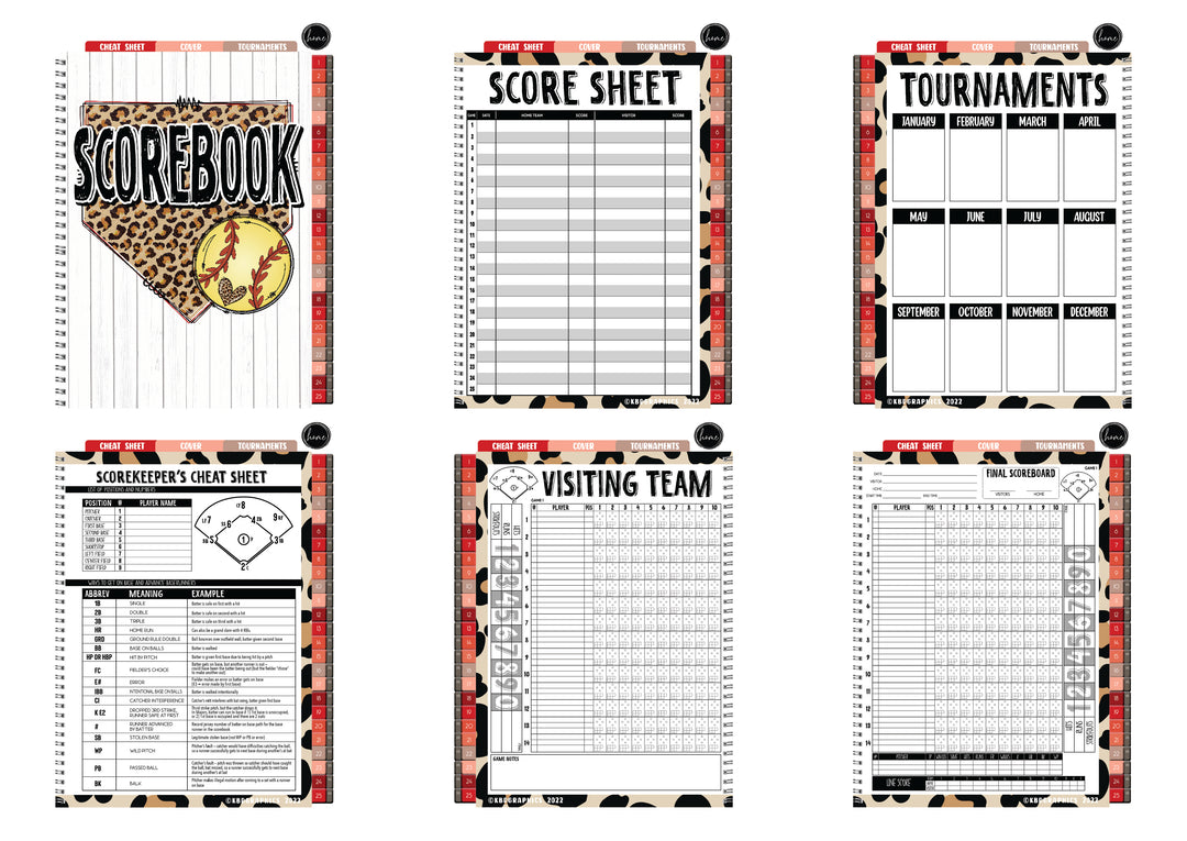 Digital Softball Scorebook  - LEOPARD DIAMOND