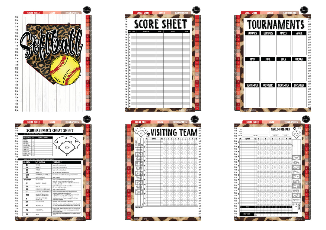 Digital Softball Scorebook  - LEOPARD DIAMOND SOFTBALL