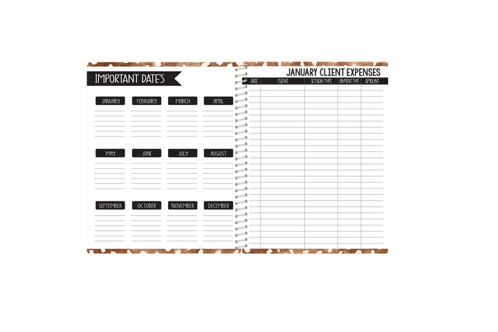 Photography Appointment Book - EMERALD GOLD GLAM
