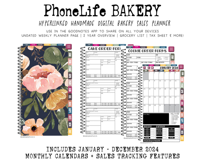 2024 PhoneLife Bakery - NAVY CHARLOTTE FLORAL