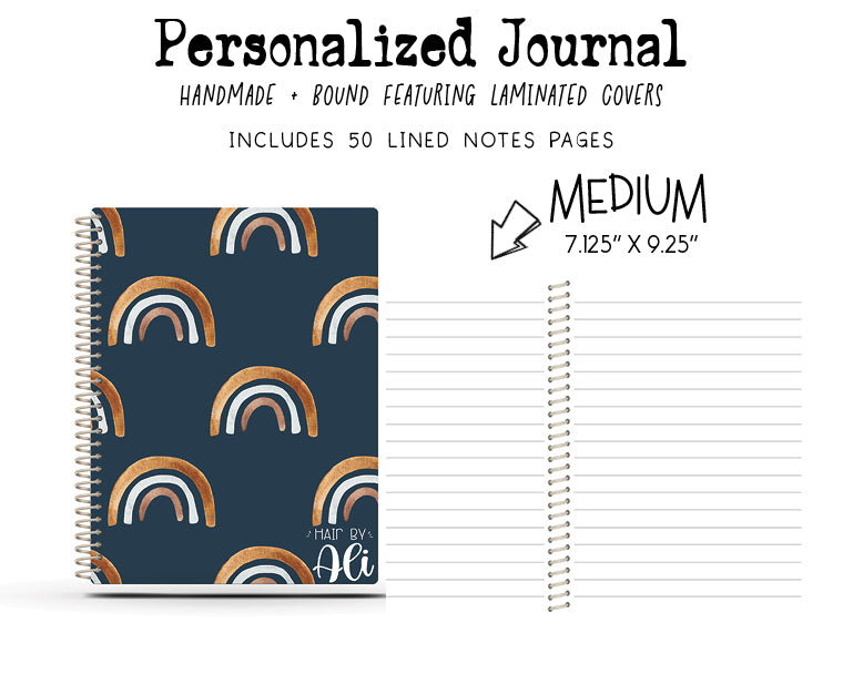 College Ruled Journal - NAVY RAINBOW