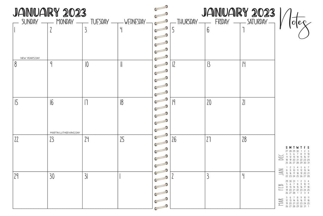 The Chelsea Appointment Book - BW STRIPED FLORAL
