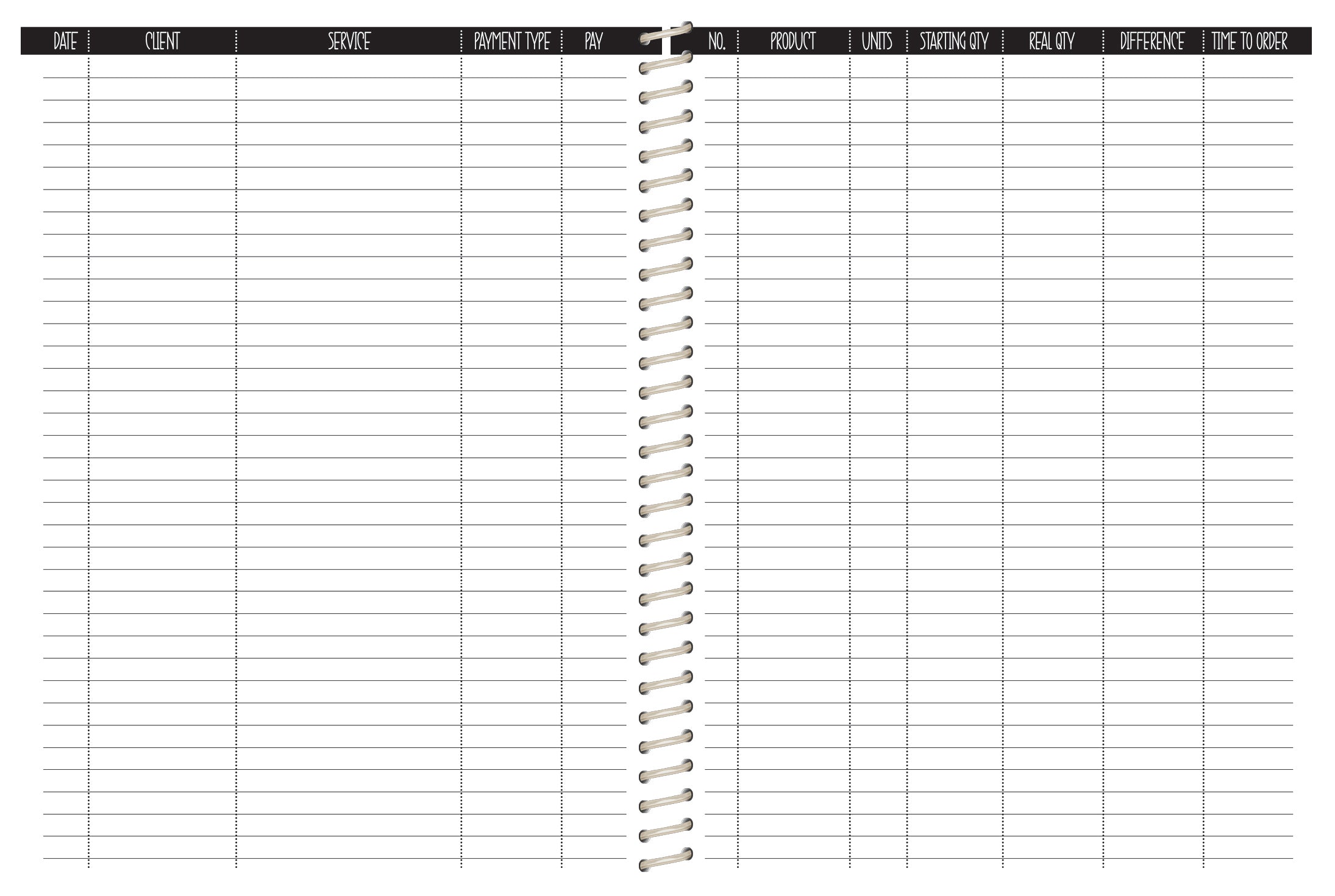 The Chelsea Appointment Book - BLACK LINED HEARTS