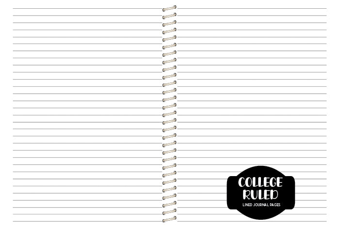 College Ruled Journal - BLACK COWHIDE