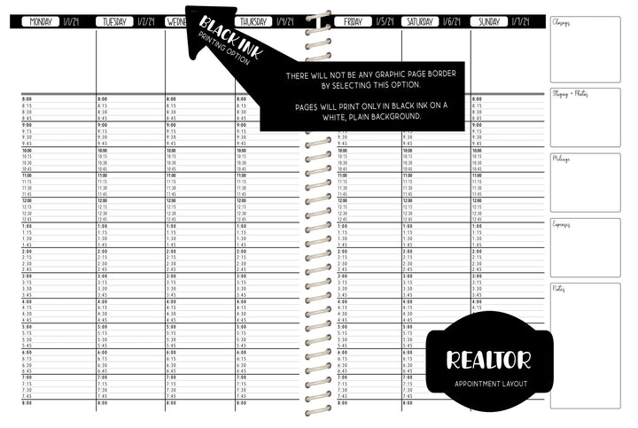 Realtor Appointment Book - CHOOSE A KBD BACKGROUND