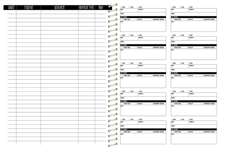 Realtor Appointment Book - CHOOSE A KBD BACKGROUND