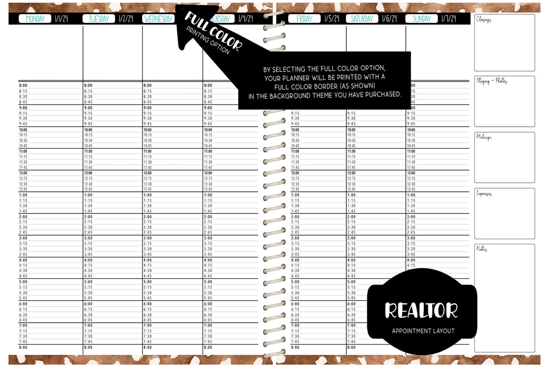 Realtor Appointment Book - CHOOSE A KBD BACKGROUND