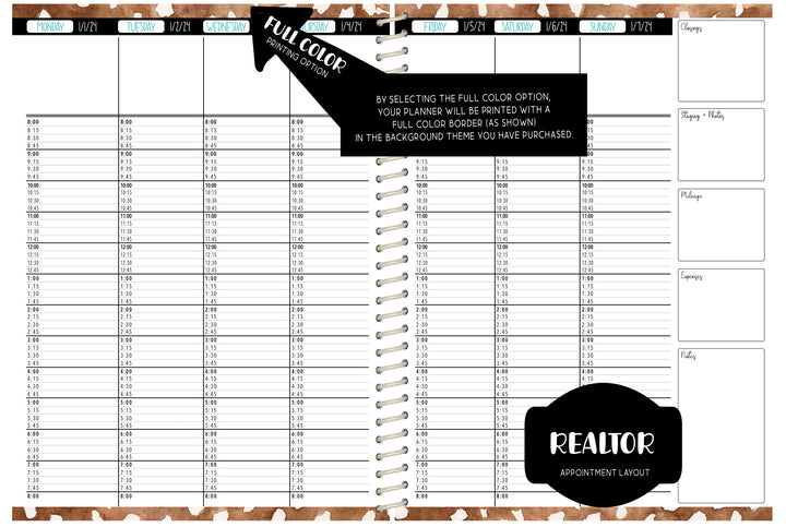 Realtor Appointment Book - CHOOSE A KBD BACKGROUND