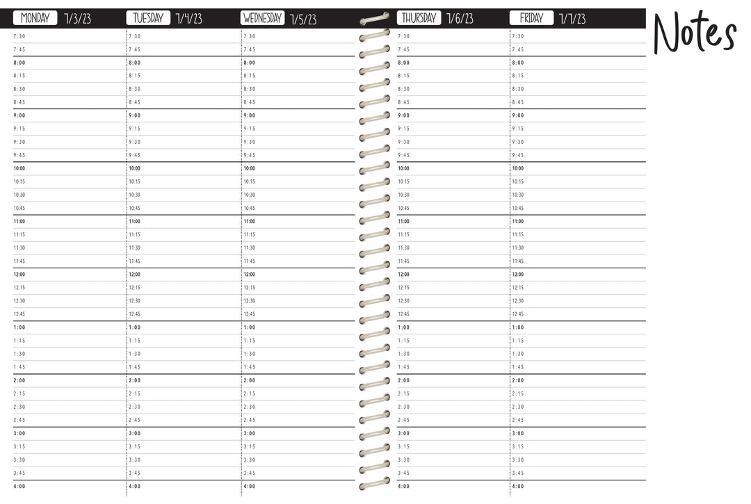 Elementary Counselor Hourly Planner -  TYE DYE SUNFLOWER