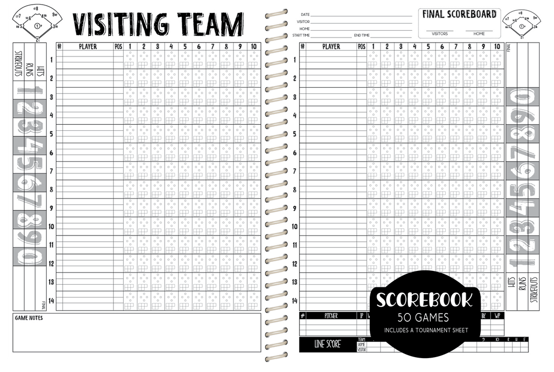 Baseball Scorebook  -  CUSTOM DESIGN