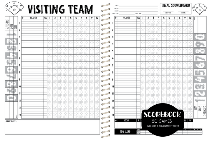 Baseball Scorebook  -  CUSTOM DESIGN