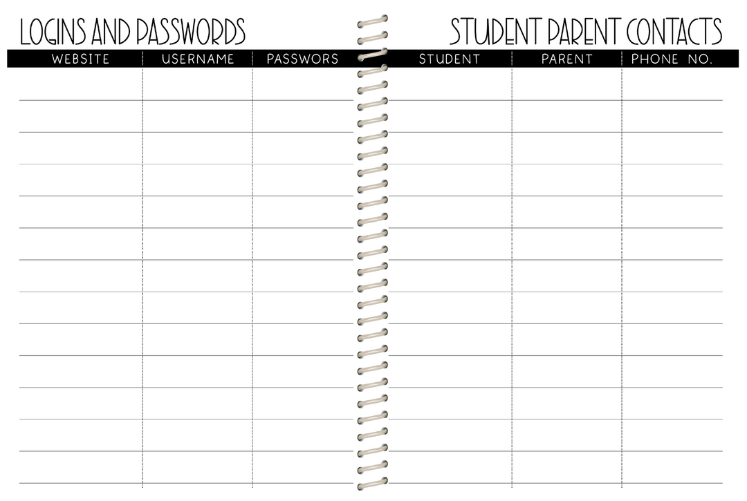5 Custom Subject Teacher Planner -  PINK TEACHER COWHIDE