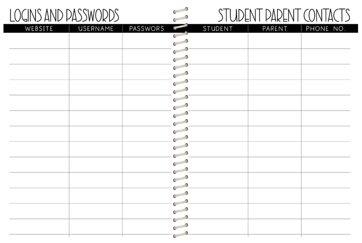 5 Custom Subject Teacher Planner -  PINK TEACHER COWHIDE