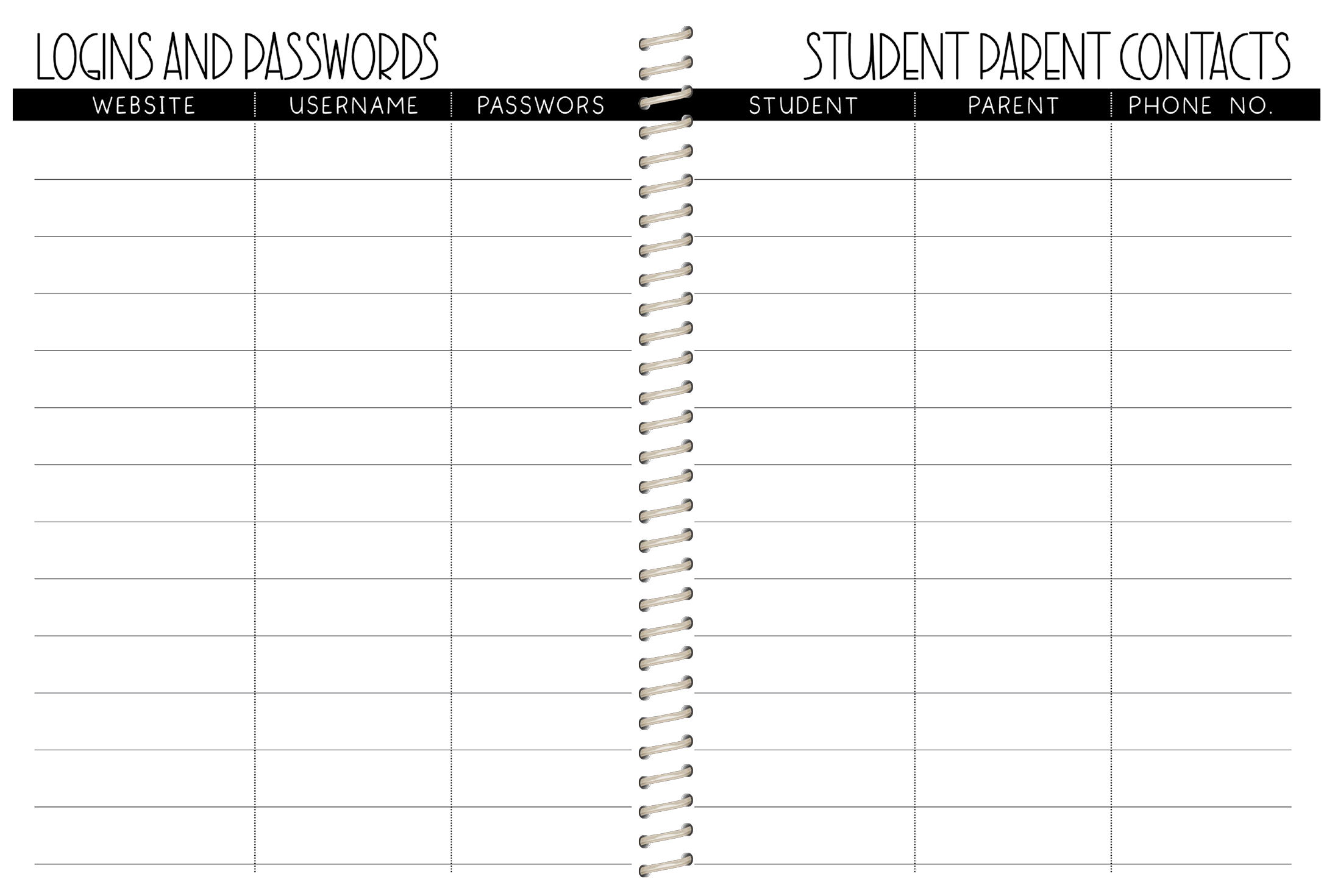 5 Custom Subject Teacher Planner -  MONSTERS