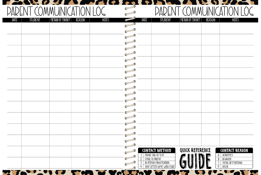 5 Custom Subject Teacher Planner -  LEOPARD RAINBOW